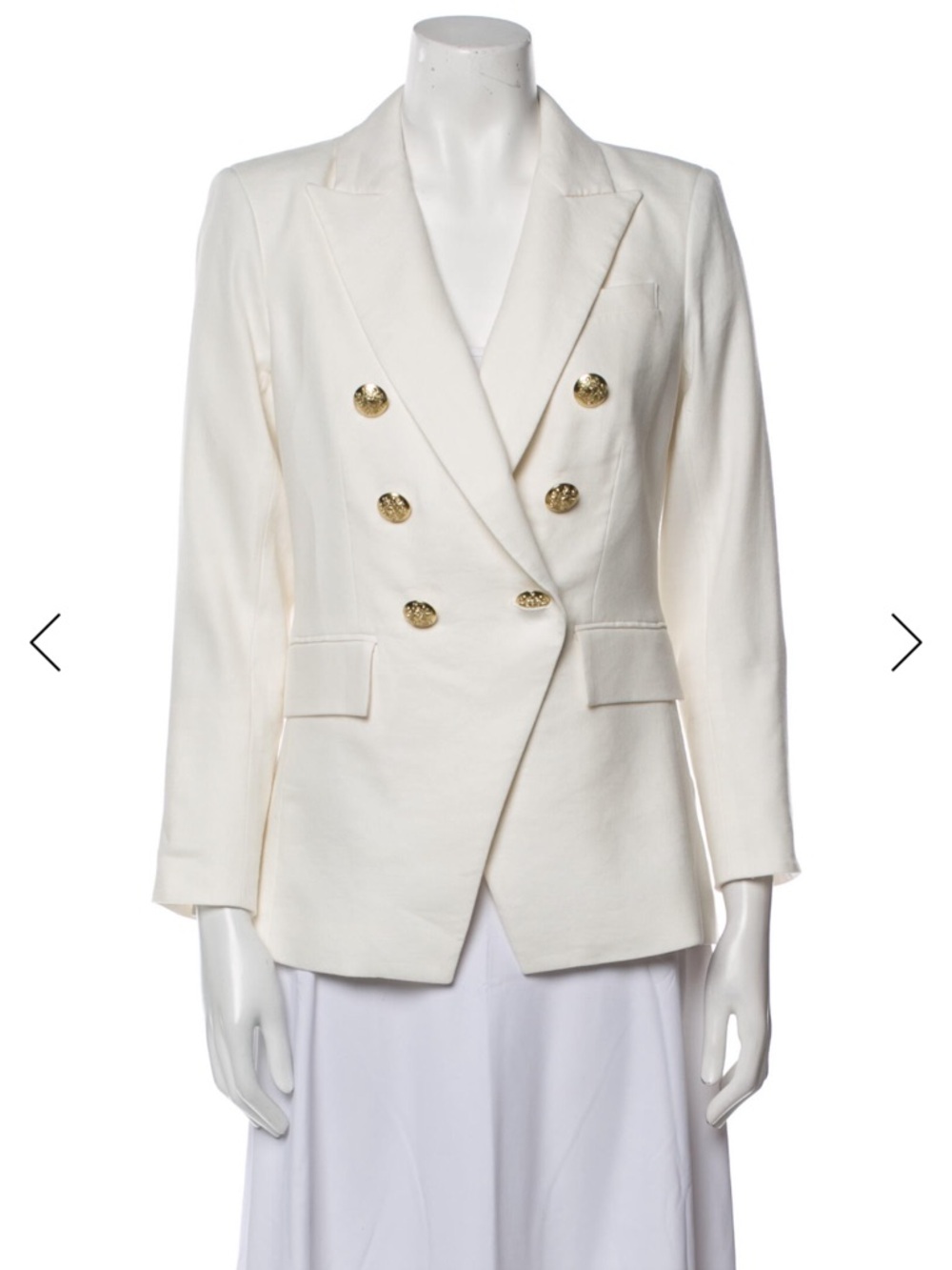 Verónica Beard Miller double breasted Linen Blazer off white 4